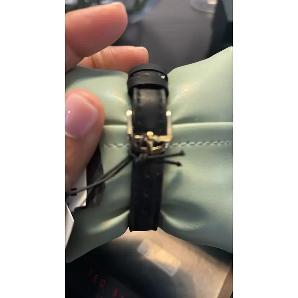 Ted Baker London Black Leather Crystal Watch